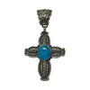 Terry Martinez, Pendant, Cross, Kingman Turquoise, Navajo, 3 3/4"