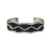 Jerrold Tahe, Bracelet, Sterling Silver, Stamped, Thick, Navajo Made, 7 3/4"