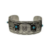 Jeremy Delgarito, Bracelet, Hogan, Kingman Turquoise, Navajo, 7"