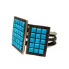 Aaron John, Bracelet, Kingman Turquoise, Inlay Cluster, Navajo, 6 1/4"