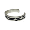 Jerrold Tahe, Bracelet, Sterling Silver, Stamped, Thick, Navajo, 7 1/2"