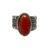 Ron Bedonie, Ring, Mediterranean Coral, Navajo Made, 9 1/2