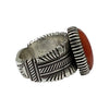 Ron Bedonie, Ring, Mediterranean Coral, Navajo Made, 9 1/2