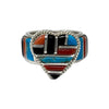 Zuni, LRN hallmark, Ring, Multi-Stone Inlay, Heart Shape, Zuni, 12 1/2