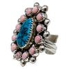 Darlene Begay, Ring, Sleeping Beauty Turquoise, Pink Conch Shell, Navajo, 5