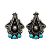 Lee Brown, Earring, Sleeping Beauty Turquoise, Navajo, 1 3/8"