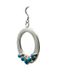 Pauline Nelson, Earrings, Kingman Turquoise, Navajo, 2"