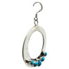 Pauline Nelson, Earrings, Kingman Turquoise, Navajo, 2"