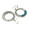 Pauline Nelson, Earrings, Kingman Turquoise, Navajo, 2"