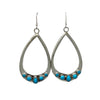 Pauline Nelson, Earrings, Kingman Turquoise, Navajo, 2 1/2"