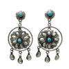 Gabrielle Yazzie, Earrings, Kingman Turquoise, Navajo, 3 1/4"