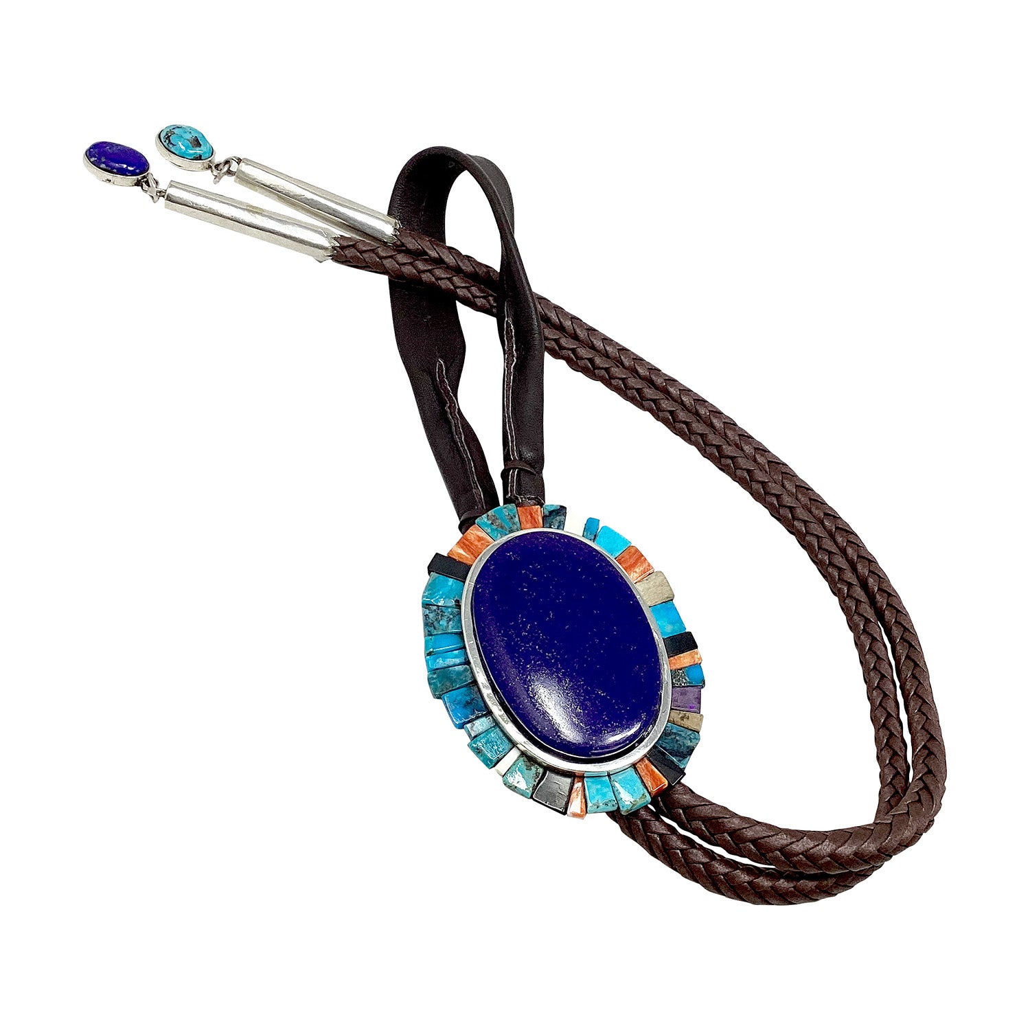 Important Hank Whitethorne Vintage Native American Navajo Lapis Sterling Silver Necklace Old Important Hank Whitethorne Vintage Native American Navajo Lapis Sterling Silver Necklace Old