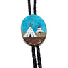 Calvin Desson, Bolo Tie, Tipi, Multicolor, Navajo Handmade, 48"