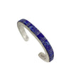 Melvin Francis, Bracelet, Denim Lapis Inlay, Narrow, Sterling, Navajo, 6 7/8"