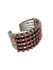 Henry Sam, Bracelet, Mediterranean Coral, 5 rows, Silver, Navajo, 6"