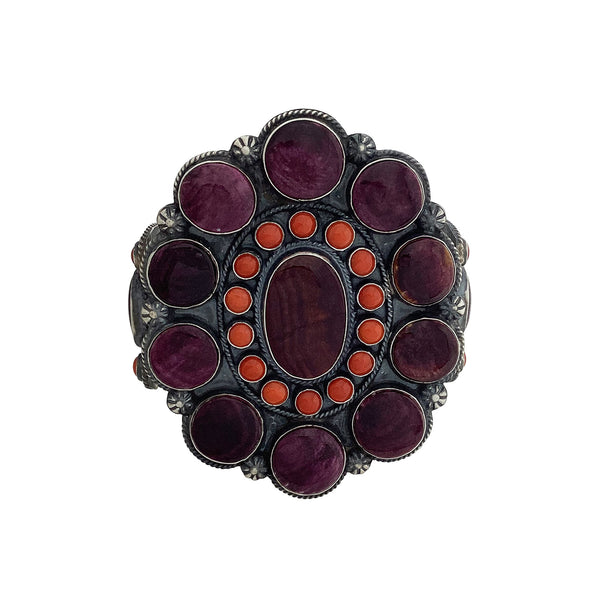 Anthony Skeets, Bracelet, Spiny Oyster, Coral, Navajo Made 6 5/8