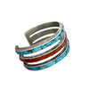 Lester James, Bracelet, Tufa Cast, Kingman Turquoise, Coral, Silver, Navajo, 6 7/8"