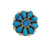 Janice Wilson, Ring, Kingman Turquoise, Cluster, Navajo, Silver, 7 1/2"