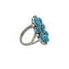 Janice Wilson, Ring, Kingman Turquoise, Cluster, Navajo, Silver, 7 1/2"