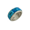 Lester James, Inlay Ring, Turquoise, Navajo Handmade, Size 7