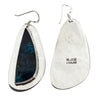 Harold Joe, Earrings, Opalized Wood, Sterling Silver, Navajo Handmade, 2"