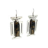 Harold Joe, Earrings, Yellow Jasper, Sterling Silver, Navajo Handmade, 2 3/8"