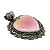 Geraldine James, Pendant, Heart, Pink Conch Shell, Navajo, 3 5/8"