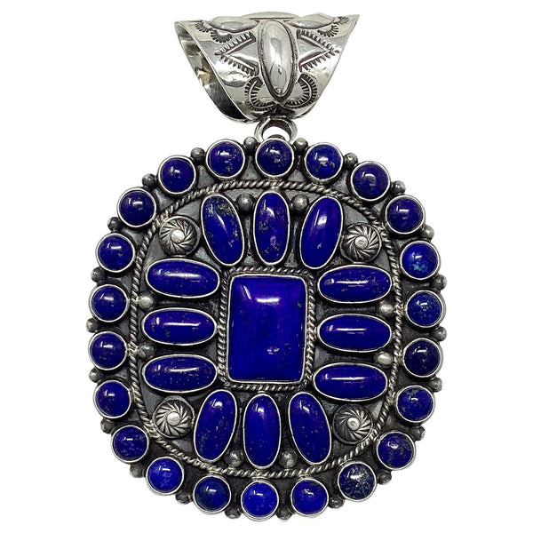 Tyler Brown, Pendant, Lapis Lazuli, Silver, Navajo, 3 1/2