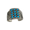 Delbert Arviso, Tufa Cast Bracelet, Kingman Turquoise, Navajo Handmade, 6 1/2"