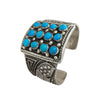 Delbert Arviso, Tufa Cast Bracelet, Kingman Turquoise, Navajo Handmade, 6 1/2"