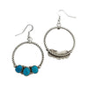 Natasha James, Earrings, Kingman Turquoise, Navajo Made, 2 3/8"