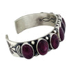 Sheila Tso, Row Bracelet, Purple Spiny Oyster Shell, Navajo Handmade, 7”