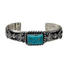 Kevin Billah, Bracelet, Blue Gem Turquoise, Sterling Silver, Navajo, 7"