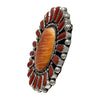 Melvin & Tiffany Jones, Ring, Orange Spiny, Mediterranean Coral, Navajo, 8 1/2