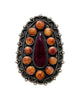 Devin Brown, Ring, Orange Spiny, Purple Spiny, Navajo, Adjustable,11