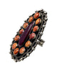 Devin Brown, Ring, Orange Spiny, Purple Spiny, Navajo, Adjustable,11