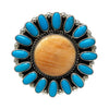 Geraldine James, Ring, Orange Spiny Oyster, Kingman, Navajo, Adjustable, 8 1/2