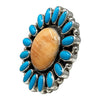 Geraldine James, Ring, Orange Spiny Oyster, Kingman, Navajo, Adjustable, 8 1/2