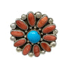 Ranee Frank, Ring, Nevada Turquoise, Red Spiny Oyster, Navajo, 8