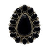 Geraldine James, Ring, Onyx, Navajo, Adjustable, 8 1/2