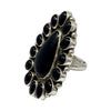 Geraldine James, Ring, Onyx, Navajo, Adjustable, 8 1/2