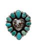 Geraldine James, Ring, Green Kingman, Wild Horse, Navajo, Adjustable, 7 1/2