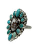 Geraldine James, Ring, Green Kingman, Wild Horse, Navajo, Adjustable, 7 1/2