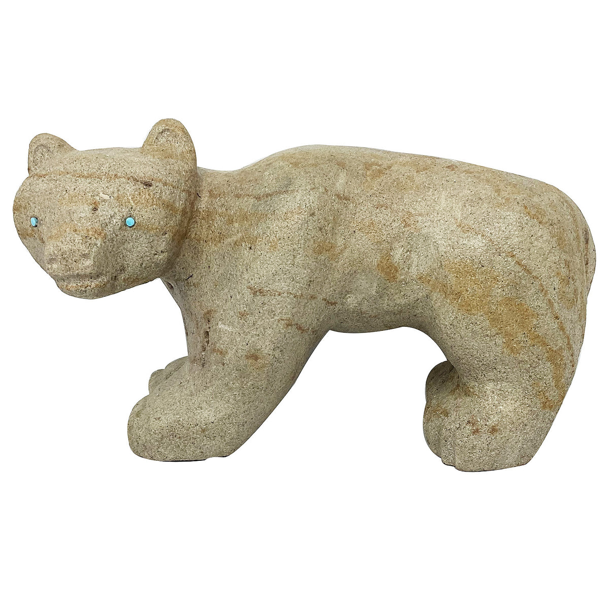 Darrell Westika, Bear Fetish, Sandstone, Zuni Handmade, 4 5/8” x 7 1/2 ...