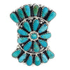 Zeita Begay, Ring, Bowtie Design, Turquoise Cluster, Navajo Handmade, 8 1/2