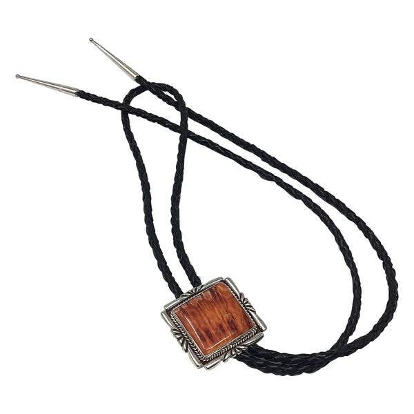 Albert Begay, Bolo, Orange Spiny Oyster, Navajo Handmade, 48