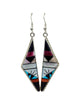 Sheryl Edaakie, Earrings, Multi-color, Inlay, Zuni Handmade, 2 3/4"