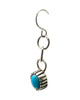 Landon Secatero, Earring, Kingman Turquoise, Silver, Navajo Handmade, 1 3/4”