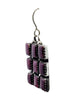 Ernest Rangel, Earrings, Square stones, Purple Spiny Oyster Shell, Navajo Handmade, 1 1/2"