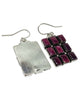 Ernest Rangel, Earrings, Square stones, Purple Spiny Oyster Shell, Navajo Handmade, 1 1/2"